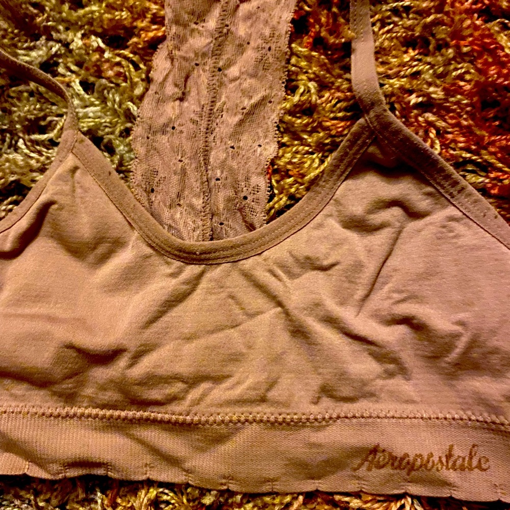Grey/Pewter/Lavender Aerospostale Sports Bra with Lace back